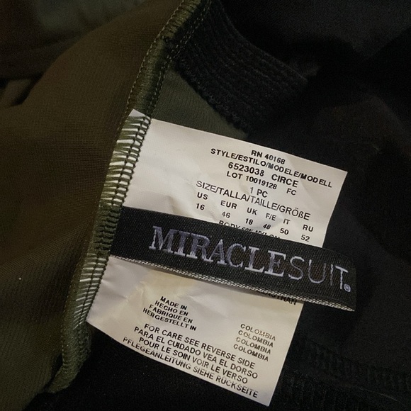 New! MiracleSuit Olive Green Illusionists Circe One Piece Swimsuit 3184 - Picture 9 of 11